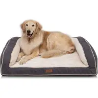 OEM XL Orthopädisches Hundebett, Grau, Weich, Waschbar, 112x86cm