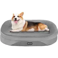 OEM Orthopädisches Hundebett, Mittelgrau, 90x71x15cm, Antirutschboden