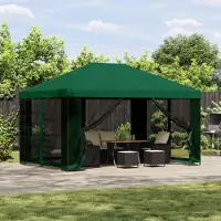 PUEAZU Garten Pavillon mit Seitenwänden 4 x 3 m Grün - Pavillons & Partyzelte &50699