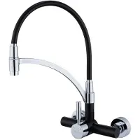 OEM Schwarze flexibele Küchenarmatur, 180° drehbar, silikon, wandmontage