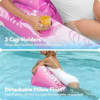 OEM 180x95cm Aufblasbares Luftbett mit Becherhalter und verstellbarer Rückenlehne, rosa