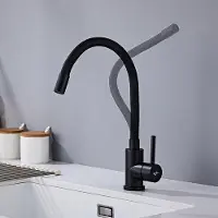 OEM Schwarze Küchenarmatur, 360° Drehbar, Edelstahl, Wassersparend