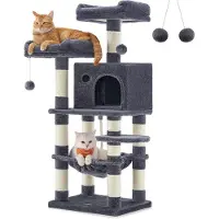 OEM Krabpaal SpielTurm für Katzen, 11 Säulen, dunkelgrau, mehrere Ebenen