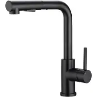 OEM Schwarze Edelstahl-Küchenarmatur 360° drehbar mit Dusche