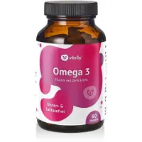 Vitelly Omega 3 – Fischöl mit DHA & EPA hochdosiert 60 St Weichkapseln