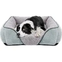 OEM Mittelgroße Hundekatzen-Schlafbank, warmes Lammfleece, waschbar, hellgrau, 63x53x21cm