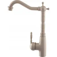 Granitan | RETRO - Küchenarmatur - 360° schwenkbar - Granit-Optik - Beige - Messing - Keramikkopf