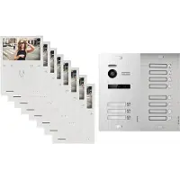 Balter EVO QUICK Video Türsprechanlage Silber Set für 11-Familienhaus 11x 4,3" Monitor