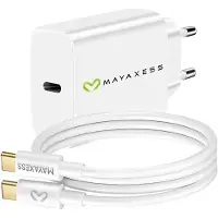 Avizar Mayaxess, 20W Netzteil für iPhone 15 Pro + USB-C Kabel 1m, Weiß