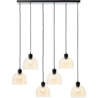 Brilliant Casto Pendelleuchte 5-flammig E27 Schwarz Bernstein 60110/20