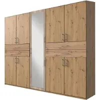 Wimex Kleiderschrank Taiga Drehtürenschrank 225x58x210cm Eiche Artisan Eiche Sägerau (18920)