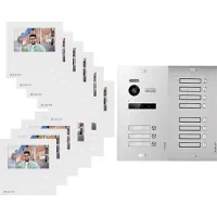 Balter EVO MINI Video Türsprechanlage 2-Draht BUS Komplettsystem für 11-Familienhaus Silver