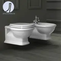 Simas WC Abgang waagrecht/WC wandhängend/WC spülrandlos Retro/Vintage Serie Heritage Weiß von