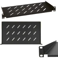 Extralink 1HE 1U 350mm Schwarz 19" Fachboden für Wandschränke Netzwerkschränke Serverschränke