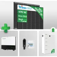Growatt PV Anlage 16 kWp – 36× Trina Vertex S+ 470W Glas-Glas Black Frame & SPH 10000TL3-BH-UP Hybrid mit ARK 2.5H-A2 Speicher Notstrom Netzunabhängig / inkl. 0 % MwSt. für Privatkunden