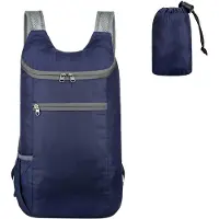 Unyqoos Ultraleichter faltbarer Rucksack – wasserabweisendes Polyester, kompakt 12 x 9 x 4 cm, für 15‑Zoll Laptop, Mesh‑Schultergurte, Outdoor & Alltag