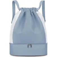Unyqoos Wasserdichte Gymtasche mit Kordelzug – große Sporttasche 35 x 19 x 42 cm, Oxford-Stoff, mit Schuhfach & Innen-Netzfach