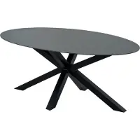 Lesli Living - Gartentisch Crest - Schwarz - 180x100x73cm