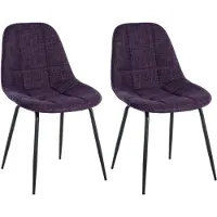 CLP 2er Set Stuhl Tom Kunstleder oder Stoff mit Metallgestell lila Material Stoff