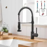 OEM Schwarze Küchenarmatur 360° drehbar mit Duscharmatur