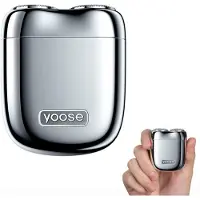 Yoose Tragbarer Elektrorasierer -MINI 2, Rasiermesser,Geschenk für Männer, Gehäuse aus Legierung, 8000 rpm, Nass- und Trockenrasur, IPX7,Silber