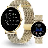 Xcoast Classic Gold 6.9mm flach AMOLED Display kompatibel mit iOS Android Fitness Tracker Blutsauerstoff Herzfrequenz Blutdruck wasserfest