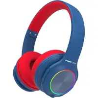 PowerLocus Kinder Kopfhörer Kabellos mit LED-Leuchten und 94DB Lautstärkebegrenzung, Klappbare Kopfhörer, HD Stereo, Micro SD,Eingebautes Mikrofon Schule/Laptop