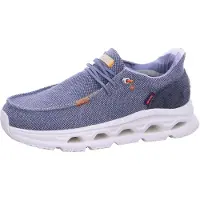 Fusion Blauer Sneaker Gr. 41 aus Textil in Leinenoptik, superleicht mit Korksohle