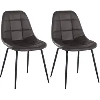 CLP 2er Set Stuhl Tom Kunstleder oder Stoff mit Metallgestell braun Material Kunstleder