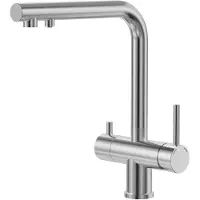 OEM Dreifach-Küchenarmatur, 360° drehbar, Edelstahl, 2-Hebel