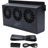 Zerodis Solar angetriebener Extraktorventilator, Fensterenergieeinsparung, Fahrzeugkühlerlüftung nach Hause, Auto, Büro (schwarz)