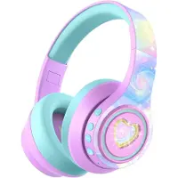 IClever Noise Cancelling Kopfhörer Kinder, LED-Beleuchtung, Bluetooth 6.0, Type-C-Schnellaufladung, 80dBA Lautstärke, 47 Stunden Spielzeit, Kopfhörer Kinder