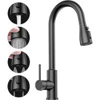 OEM Ausziehbare Küchenarmatur Edelstahl schwarz 360° drehbar