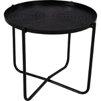 Lesli Living - Gartentisch zwart - Schwarz - Ø40,5x35cm