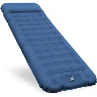 Famanu Schlafmatte 12 cm - Extra Dick & Breit mit Fußpumpe & Kissen für Camping