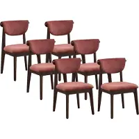 Vente-unique 2er-Set Stühle aus strukturiertem Stoff und Kautschukholz - Braun - GABIEL