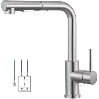 OEM Edelstahl-Küchenarmatur, ausziehbar, 2-Düsen, 360° drehbar, gebürstet