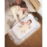 Markenlos Beistellbett für Babys - Verstellbar, Leicht und Tragbar mit Matratze