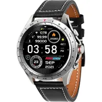 Atlanta Smart Watch 9717/7 Herren -Fitness -Tracker mit Wettervorhersage Schrittzähler Lederband Blutdruck Monitor wasserdicht