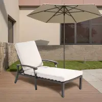 Msnan Verstellbarer Aluminium Gartenliege Blau mit wasserdichtem Baumwollkissen Outdoor Patio Stuhl