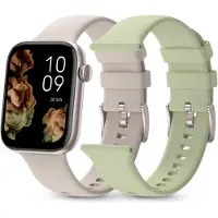SPC Smartwatch mit austauschbarem Armband, 1,78" AMOLED-Display, großer Akku 7 Tage, +100 Sportmodi, IP68, Bluetooth-Anrufe, Android und iOS – Farbe Beige
