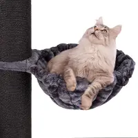 Happy pet Universal XXL Liegemulde für Kratzbaum Ø 45 cm - Schlafmulde für große Katzen, Maine Coon, Stabil bis 20 kg Traglast, Katzenmulde, Anthrazit