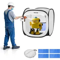 Vevor tragbares Lackierkabinenzelt (40,5x40,5x43 cm Arbeitsbereich) Pop-Up-Sprühfarbenzelt für Sprühmalerei