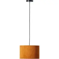 Brilliant Pendelleuchte Tony 60099/02 Wohnzimmer, Küche, Esszimmer Metall/Textil Indoor Decke gelb - ohne Leuchtmittel