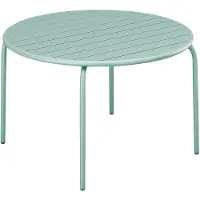 Vente-unique Gartentisch rund - D. 130 cm - Metall - Mandelgrün - MIRMANDE von MYLIA