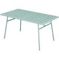 Vente-unique Gartentisch - L. 200 cm - Metall - Mandelgrün - MIRMANDE von MYLIA