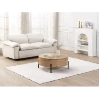 Vente-unique Couchtisch mit drehbarer Tischplatte & Stauraum - MDF - Holzfarben - YEMELIA