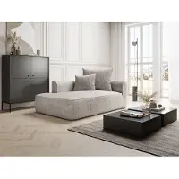 Vente-unique Recamiere - linksseitig - Cord - Beige - PINETA