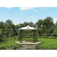 Vente-unique Gartenpavillon TILCARA aus Schmiedeeisenimitation Medium. 300 x H 290 cm