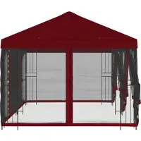 vidaXL Pavillon mit Seitenwänden 6 x 3 m Bordeauxrot
